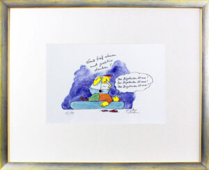 Peter Gaymann  - DAS BÜGELEISEN IST AUS - Original Pigmentgrafik handsigniert