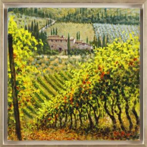 Raffaele Fiore - TOSKANA - Blick aus den Weinbergen - ORIGINALGEMÄLDE auf Leinwa...