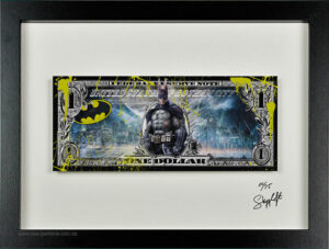 SKYYLOFT - Batman meets Dollar - Bild mit Museumsglas und Bilderrahmen