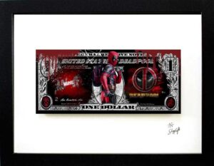 SKYYLOFT Bilder - Deadpool Dollar - Bild mit Museumsglas und Bilderrahmen