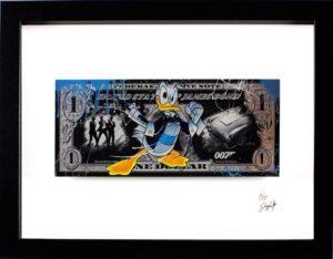 SKYYLOFT Bilder - Donald James Bond Dollar - Bild mit Museumsglas und Bilderrahm...