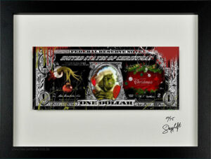 SKYYLOFT Bilder - GRINCH Dollar - Bild mit Museumsglas und Bilderrahmen