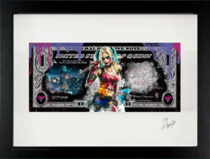 SKYYLOFT Bilder - HARLEY QUINN Dollar - Bild mit Museumsglas und Bilderrahmen