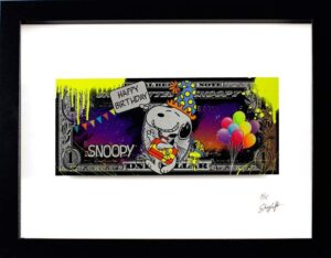 SKYYLOFT Bilder - Happy Birthday Snoopy Dollar - Bild mit Museumsglas und Bilder...