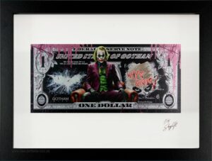 SKYYLOFT Bilder - JOKER GOTHAM Dollar - Bild mit Museumsglas und Bilderrahmen