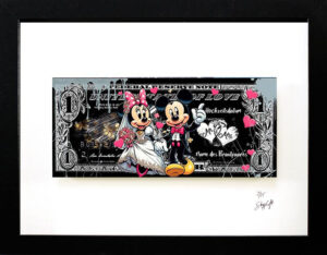 SKYYLOFT Bilder - Love Wedding - Dollar - Bild mit Museumsglas und Bilderrahmen