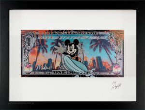 SKYYLOFT Bilder - MIAMI BEACH 2.0 Dollar - Bild mit Museumsglas und Bilderrahmen...