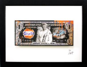 SKYYLOFT Bilder - McQUEEN GULF Dollar - Bild mit Museumsglas und Bilderrahmen