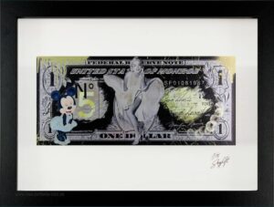 SKYYLOFT Bilder - Minnie Monroe Dollar - Bild mit Museumsglas und Bilderrahmen  ...