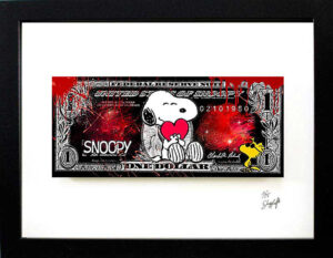 SKYYLOFT Bilder - Snoopy Love - Dollar - Bild mit Museumsglas und Bilderrahmen
