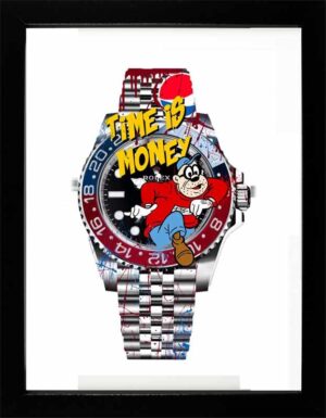 SKYYLOFT Bilder  - Time is Money - Mini Watch - Bild mit Museumsglas und Bilderr...