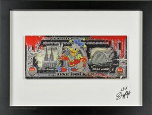 SKYYLOFT - Kölle Alaaf Dollar - Köln-Bild mit Museumsglas und Bilderrahmen