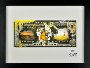 SKYYLOFT - Micky Maus Sylt Dollar - Bild mit Museumsglas und Bilderrahmen