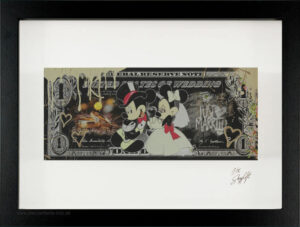 SKYYLOFT - Micky & Minnie - JUST MARRIED - Wedding dollar - Bild mit Museumsglas...