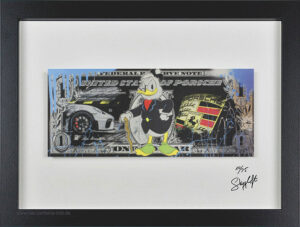 SKYYLOFT - Porsche McMoneysac Dollar - Bild mit Museumsglas und Bilderrahmen
