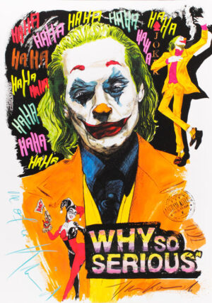 Thomas Jankowski Bilder - JOKER - WHY SO SERIOUS - 50x70cm - Original Mischtechn...