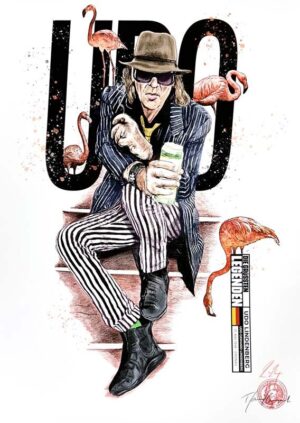 Thomas Jankowski Bilder - UDO's Flamingos - serielles Unikat - Original Mischtec...