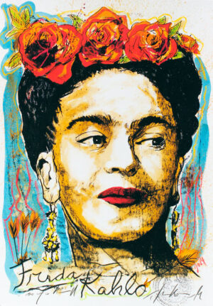 Thomas Jankowski - FRIDA KAHLO - Version türkis - Edition small - Original Misch...