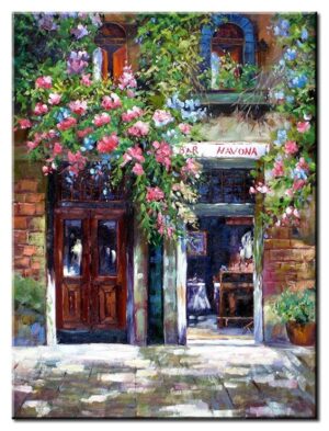 Totti Moreno - Bar mit Blumen I-80 x 110 cm