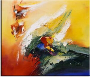 Totti Moreno Leinwandbild - Abstrakt Rot Gelb-30 x 40 cm