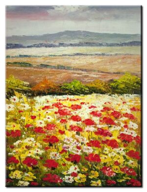Totti Moreno - Mohnwiese mit Hügeln-80 x 110 cm
