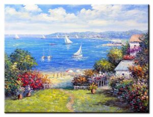 Totti Moreno - Sommerlandschaft mit Blick auf den See-80 x 110 cm