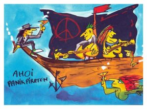 Udo Lindenberg Bilder - AHOI PANIK PIRATEN - original Grafik handsigniert