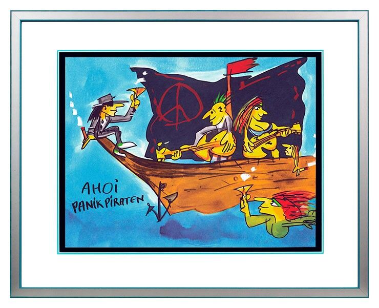 Udo Lindenberg Bilder - AHOI PANIK PIRATEN - original Grafik handsigniert