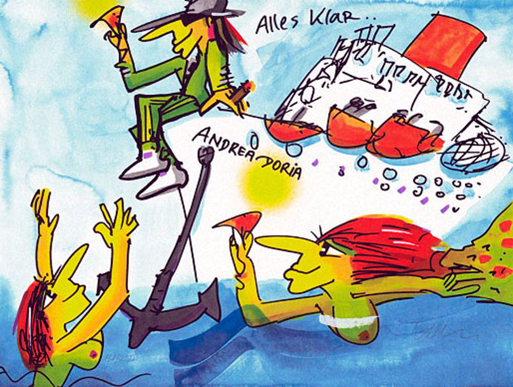 Udo Lindenberg Bilder - ANDREA DORIA - NO PANIC -  Original Siebdruck