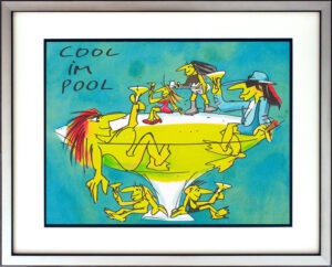 Udo Lindenberg Bilder - COOL IM POOL - Edition 2023 - Original Grafik handsignie...