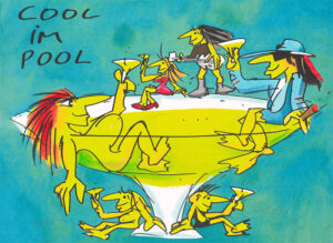 Udo Lindenberg Bilder - COOL IM POOL - Edition 2023 - Original Grafik handsignie...
