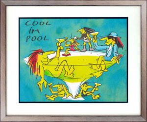 Udo Lindenberg Bilder - COOL IM POOL - Edition 2023 - Original Grafik handsignie...
