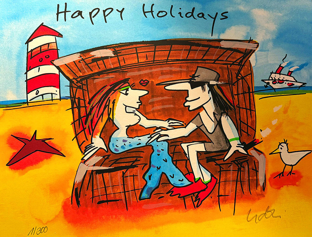 Udo Lindenberg Bilder - HAPPY HOLIDAYS - Edition 2025 - Original Grafik handsign...