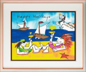 Udo Lindenberg Bilder - HAPPY HOLIDAYS - Original Grafik handsigniert