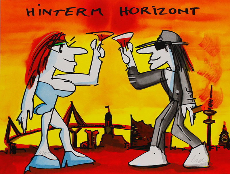 Udo Lindenberg Bilder - HINTERM HORIZONT - Hamburg Edition - original Grafik han...