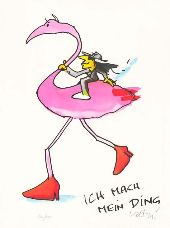 Udo Lindenberg Bilder - ICH MACH MEIN DING - INGO FLAMINGO - Original Grafik han...