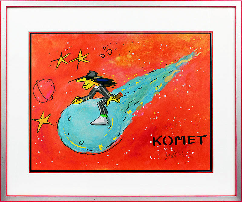 Udo Lindenberg Bilder - KOMET - Red Edition - Original Grafik handsigniert