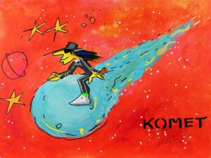 Udo Lindenberg Bilder - KOMET - Red Edition - Original Grafik handsigniert