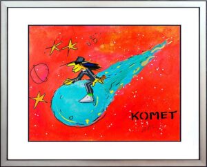 Udo Lindenberg Bilder - KOMET - Red Edition - Original Grafik handsigniert