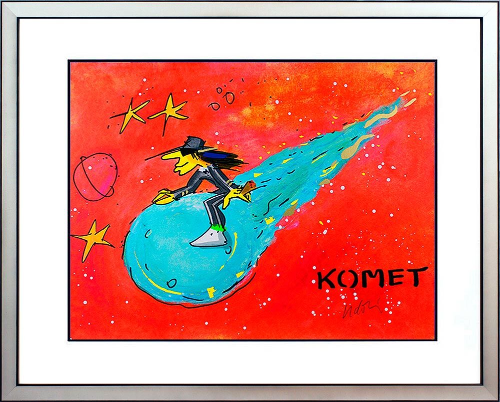 Udo Lindenberg Bilder - KOMET - Red Edition - Original Grafik handsigniert