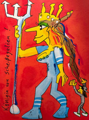 Udo Lindenberg Bilder - Königin von Scheißegalien - Original Grafik handsigniert