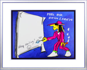 Udo Lindenberg Bilder - MAL DIR DEIN LEBEN - KEEP SMILING - Unikat durch HANDBES...