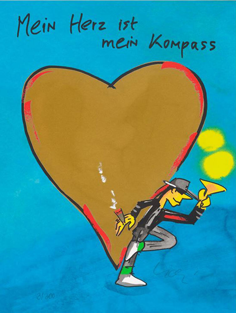 Udo Lindenberg Bilder - MEIN HERZ IST MEIN KOMPASS - Edition 2024 - Original Gra...