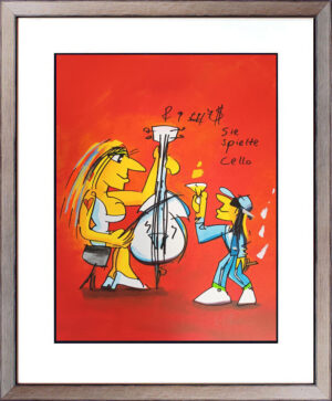 Udo Lindenberg Bilder - SIE SPIELTE CELLO - Edition 2023 - Original Grafik hands...