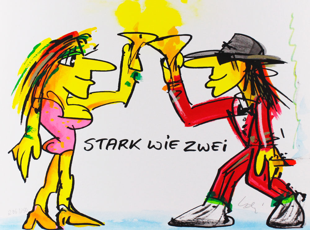 Udo Lindenberg Bilder - STARK WIE ZWEI - Original Grafik handsigniert