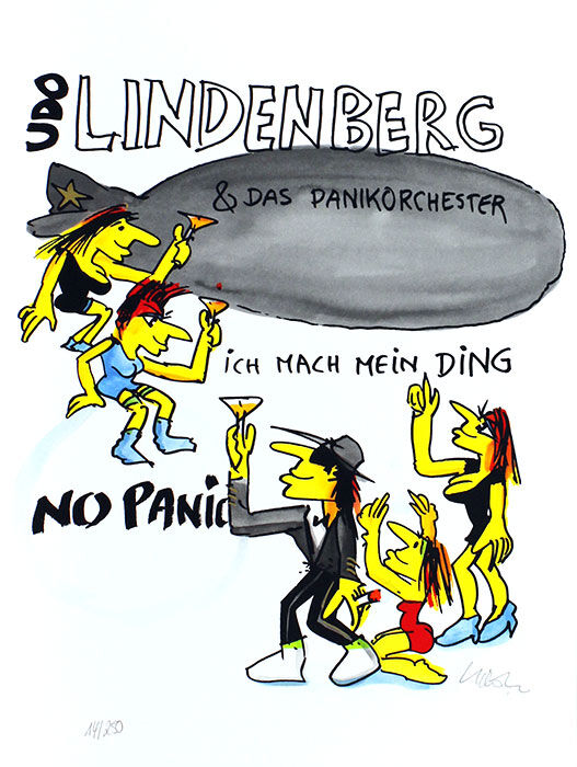 Udo Lindenberg Bilder - UDO LINDENBERG - PANIKORCHESTER - Original Grafik handsi...