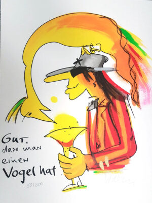 Udo Lindenberg Bilder " Gut dass man einen Vogel hat " - original Grafik