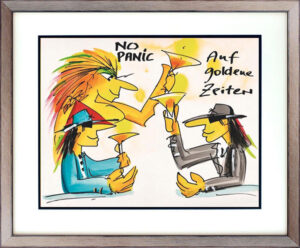 Udo Lindenberg NO PANIC - AUF GOLDENE ZEITEN original Grafik handsigniert