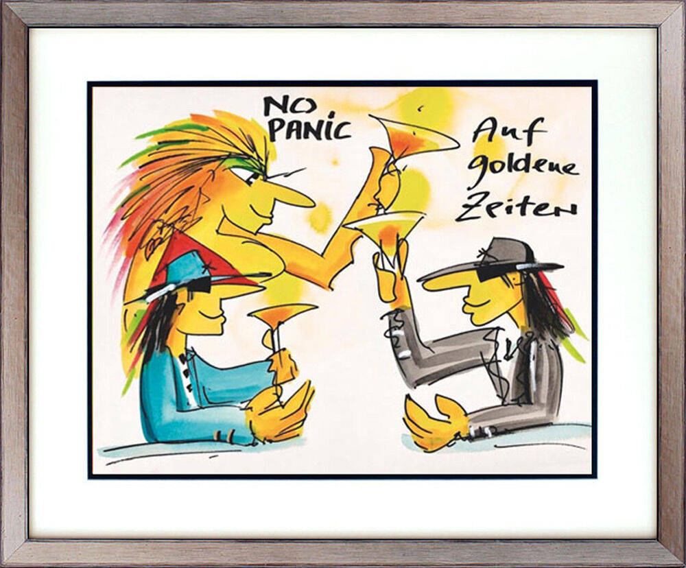 Udo Lindenberg NO PANIC - AUF GOLDENE ZEITEN original Grafik handsigniert