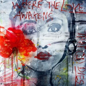 Ulrike Langen - WHERE THE LOVE AWAKENS - Original Mischtechnik - handsigniert